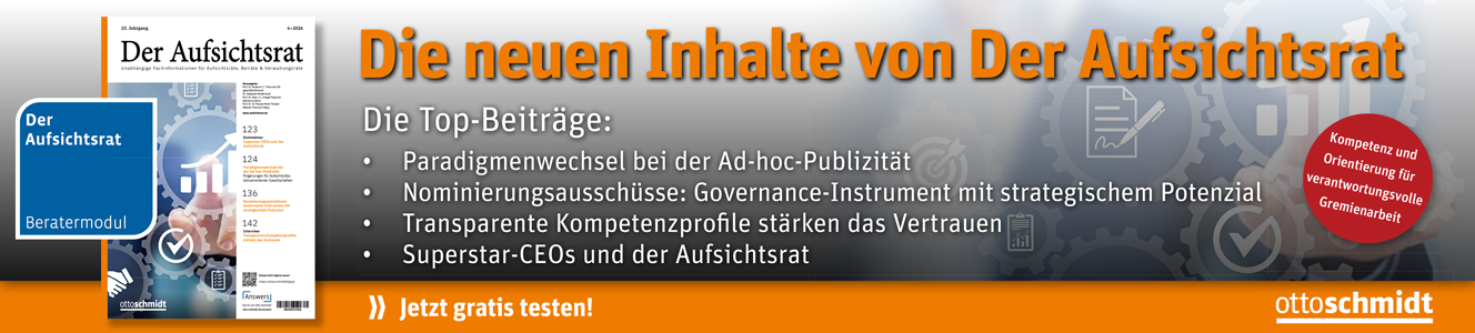 Der Aufsichtsrat Ausgabe 6-2026 Desktop Banner