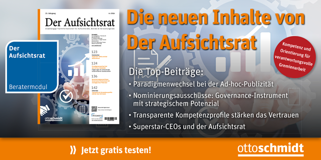 Der Aufsichtsrat Ausgabe 6-2026 Mobile Banner