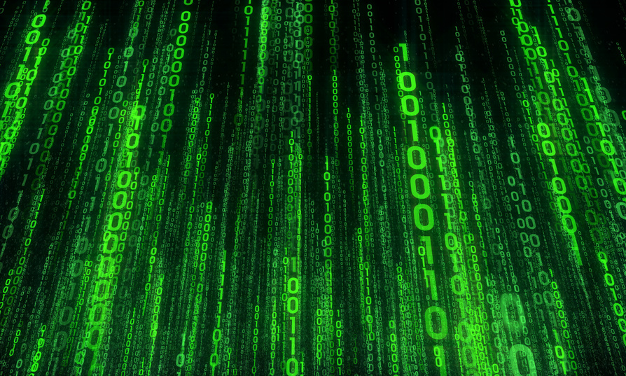 Daten, Zahlen, Binärcode, Matrix, Cyberspace, Cybercrime, Blockchain